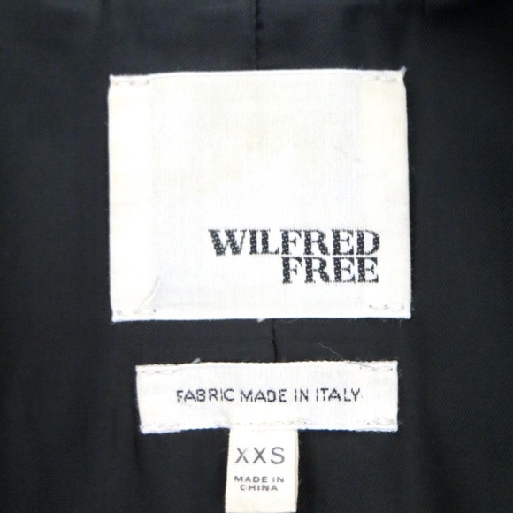 Wilfred Free Wool Blend Blazer Jacket Italy Long Sleeve Black Gray Women's XXS - Picture 5 of 7